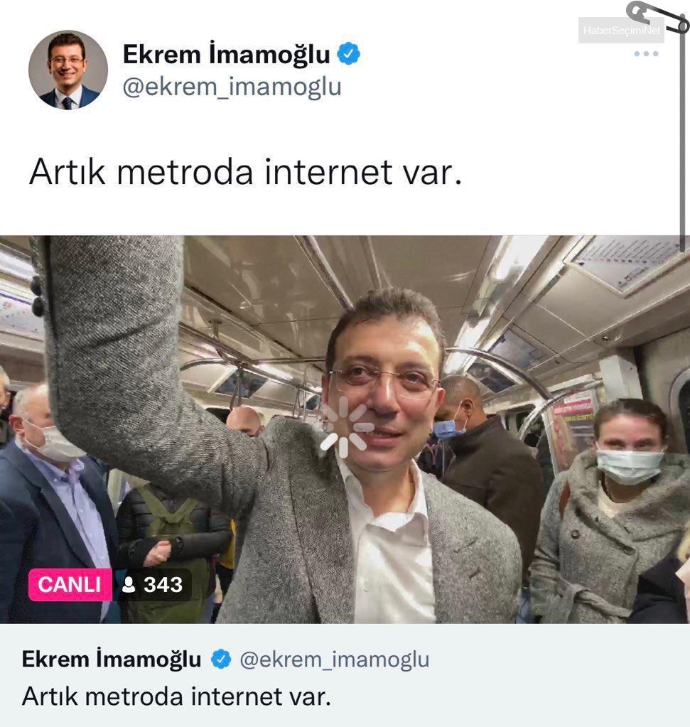 Ekrem İmamoğlu’nun ‘Metroda internet var’ yayınında internet kesildi
